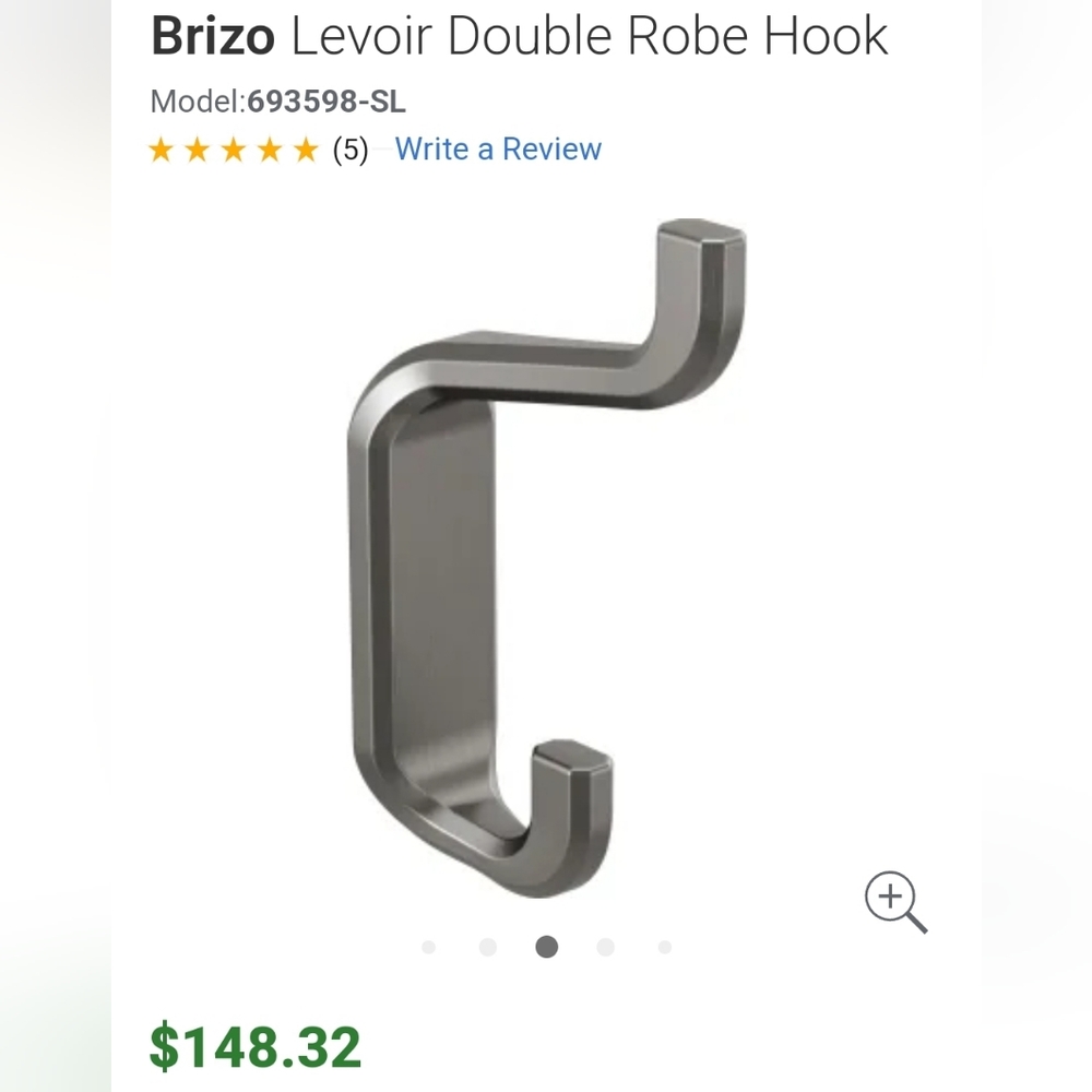 Brizo double robe Hanger